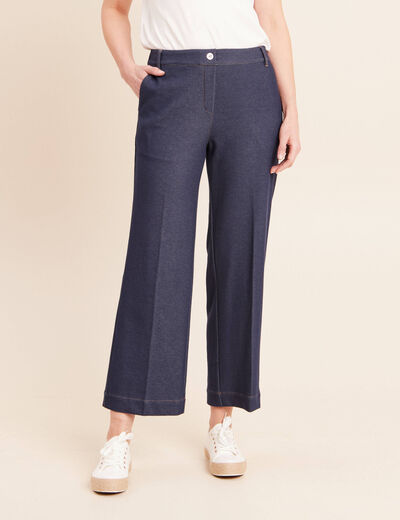Jean large 7/8&egrave;me denim brut femme