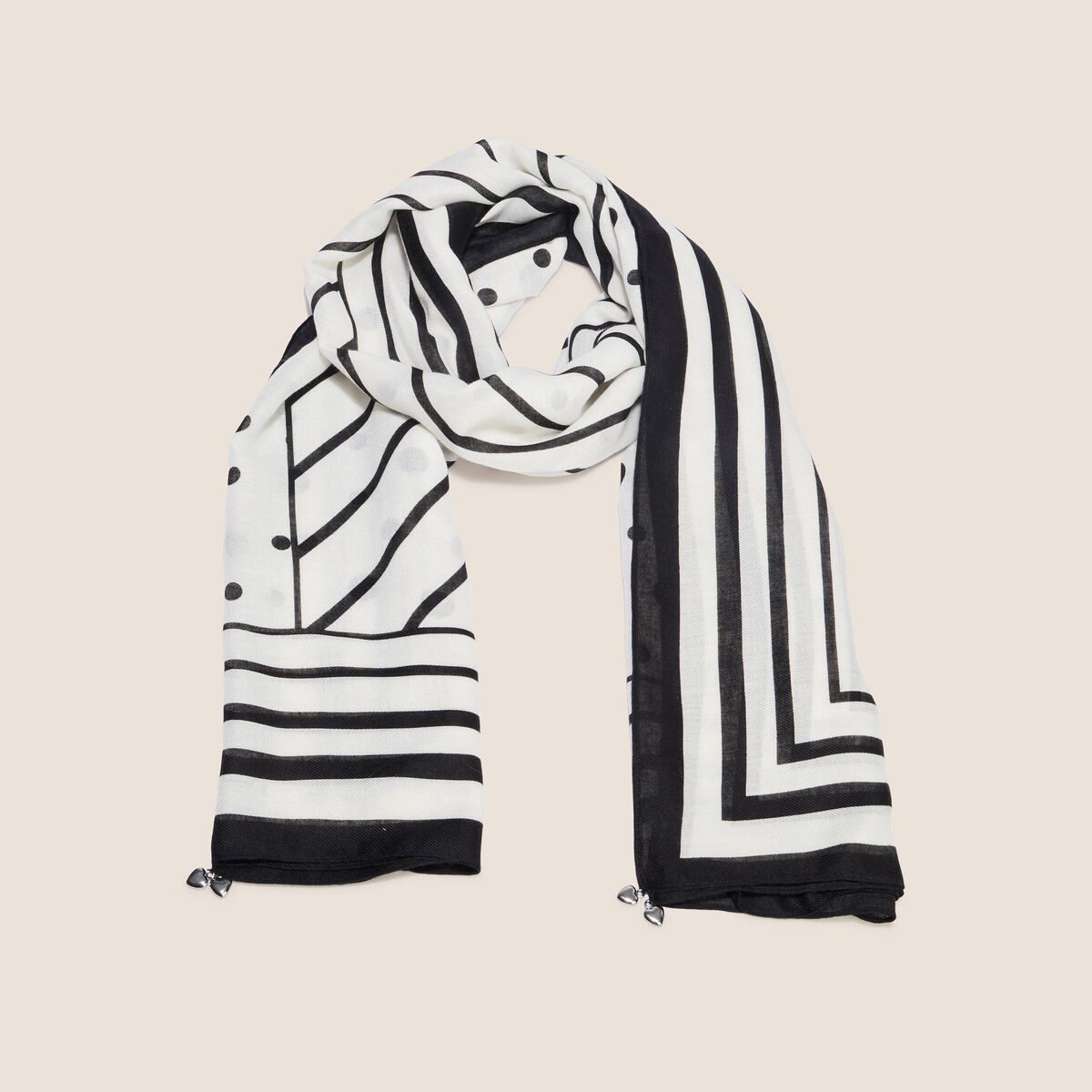 &Eacute;tole en voile polyester recycl&eacute; noir femme