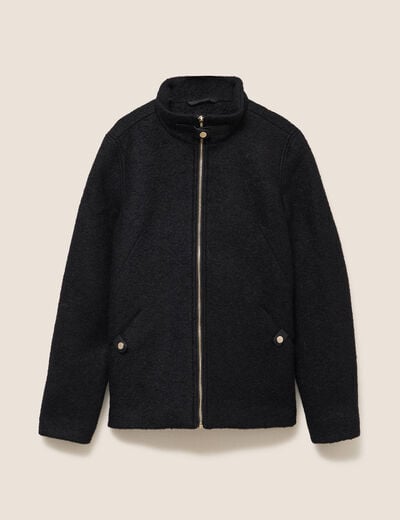 Manteau doubl&eacute; avec laine noir femme