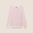 Pull col rond manches longues rose clair femme