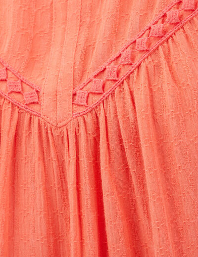 Blouse manches 3/4 orange clair femme
