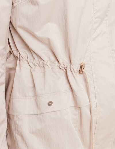 Parka déperlante cintrée lien à coulisse sable femme