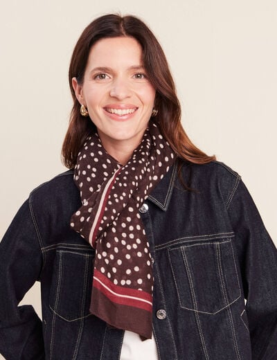 Foulard marron fonc&eacute; femme