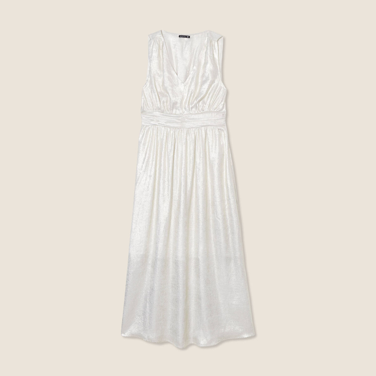 Robe longue &eacute;vas&eacute;e m&eacute;tallis&eacute;e couleur or femme