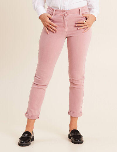 Jean ajusté 7/8ème 5 poches mauve femme