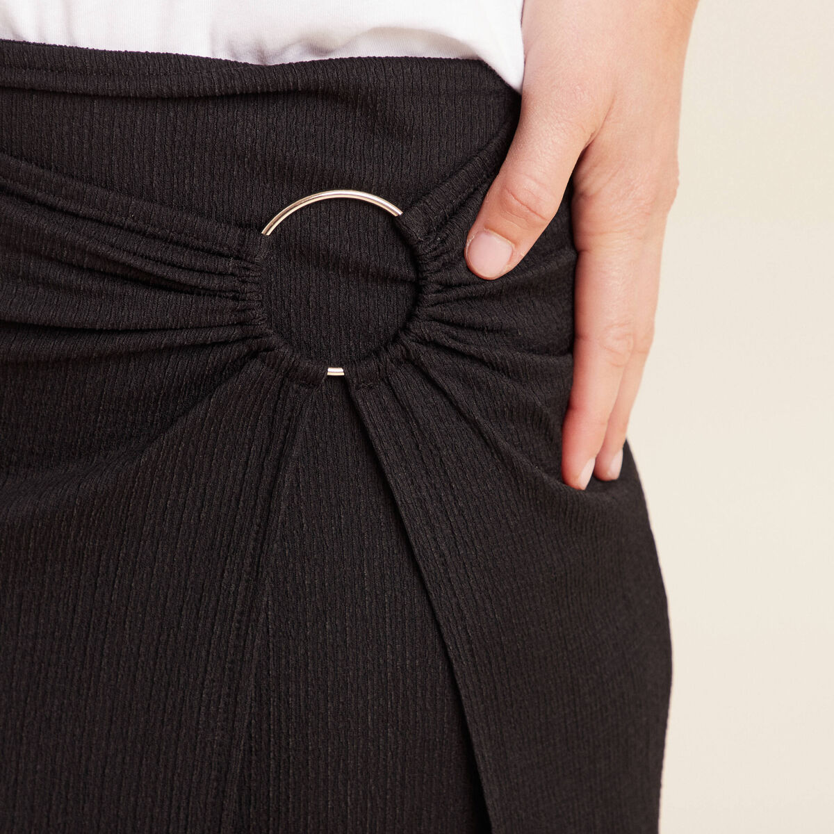 Jupe droite longueur genou noir femme | Vibs