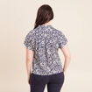 Blouse manches courtes nou&eacute;e bleu femme