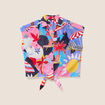 Chemise ample courte &agrave; manches courtes multicolore femme