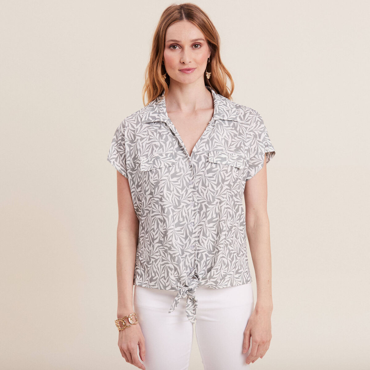 T-shirt manches courtes vert kaki femme