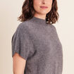 Pull col montant gris clair femme