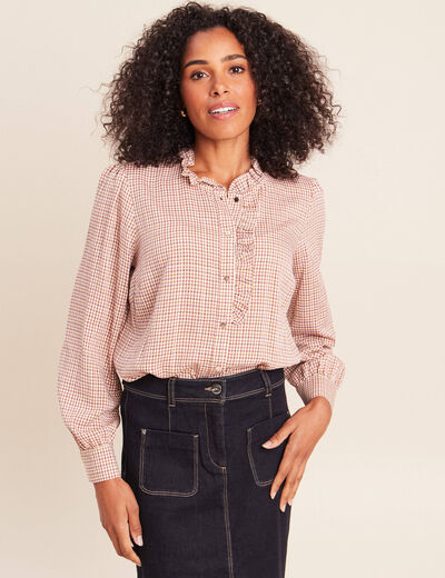 Chemise fluide manches longues rose femme