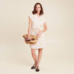 Robe courte évasée col chemise ceinturée rose femme