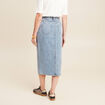 Jupe longue droite taille haute en jean denim double stone femme