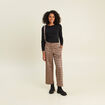 Pantalon large marron femme