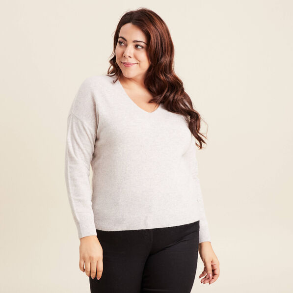 pull en cachemire manches longues gris clair femme Pull en cachemire manches longues gris clair femme