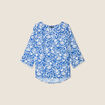 Blouse manches 3/4 bleu femme