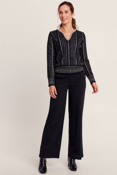 Pull manches longues noir femme