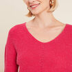 Pull manches longues rose framboise femme
