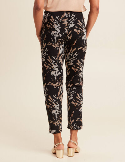 Pantalon droit réversible noir femme