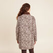Manteau imprim&eacute; r&eacute;versible marron fonc&eacute; femme