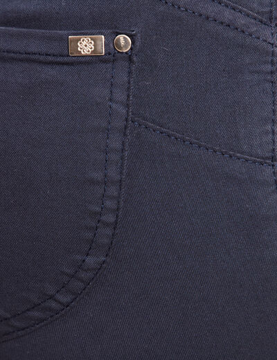 Pantalon léger taille standard 7/8ème bleu marine femme