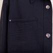 Veste cintr&eacute;e boutonn&eacute;e bleu fonc&eacute; femme