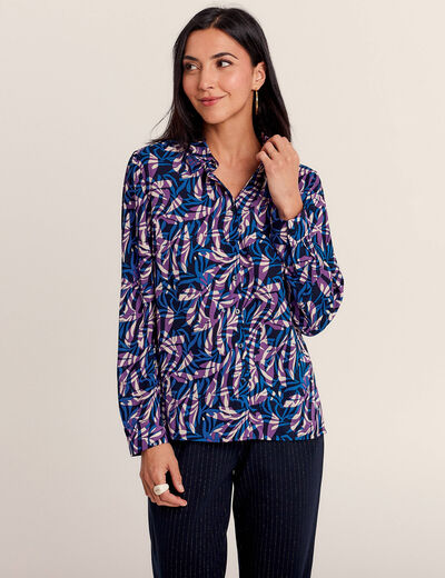 Chemise manches longues mauve femme