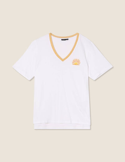 T-shirt manches courtes blanc femme