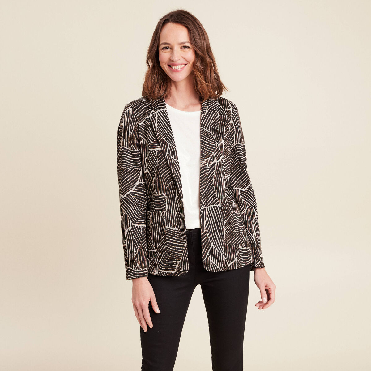 Veste doubl&eacute;e noir femme