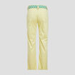 Pantalon droit avec ceinture jaune clair femme