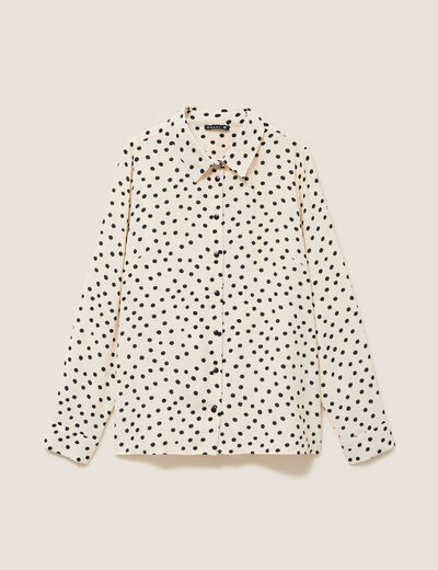 Chemise fluide manches longues blanc femme