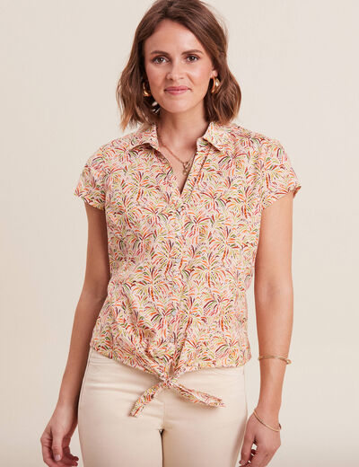 Chemise manches courtes multicolore femme