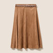 Jupe avec ceinture amovible marron clair femme