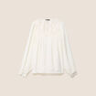 Chemise ample col v manches longues ecru femme