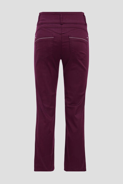 Pantalon droit prune femme