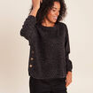 Pull col rond manches longues marron femme
