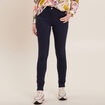 Pantalon léger taille standard long bleu marine femme