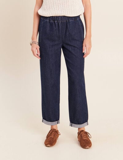 Jean mom en denim denim brut femme