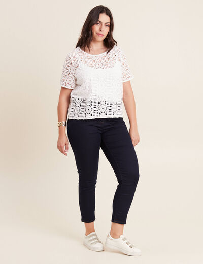 Jeans léger taille standard 7/8ème denim brut femme