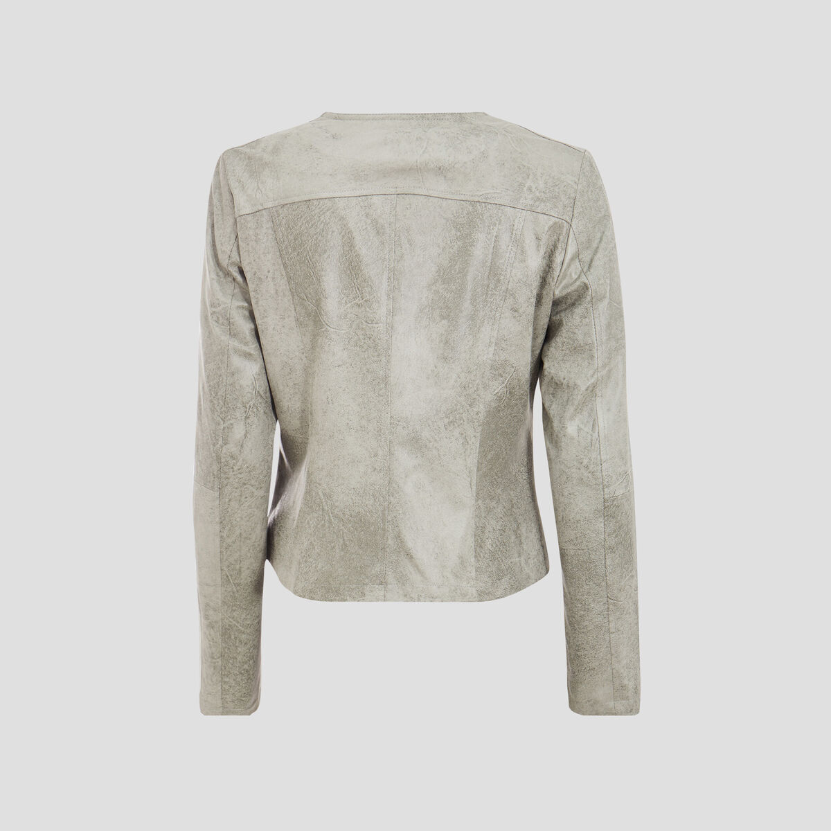 Veste droite zippée vert clair femme