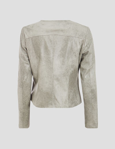 Veste droite zippée vert clair femme