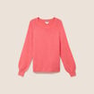 Pull col rond manches longues rose framboise femme