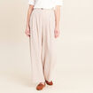 Pantalon large taille standard gris clair femme