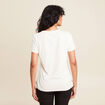 T-shirt cintré court manches courtes ecru femme