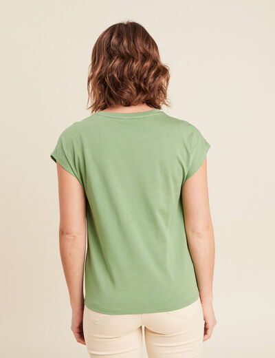 T-shirt manches courtes vert femme