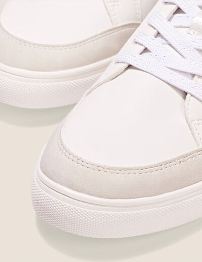 Tennis plates détails zippés blanc femme