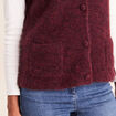 Gilet col rond bordeaux femme