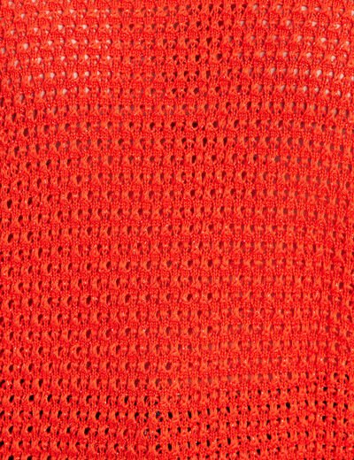 Pull manches longues col en V orange fonc&eacute; femme