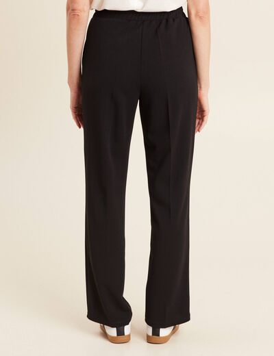 Pantalon droit taille haute noir femme