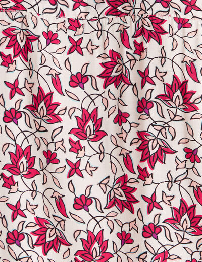 Chemise cintr&eacute;e manches longues fluide rose femme